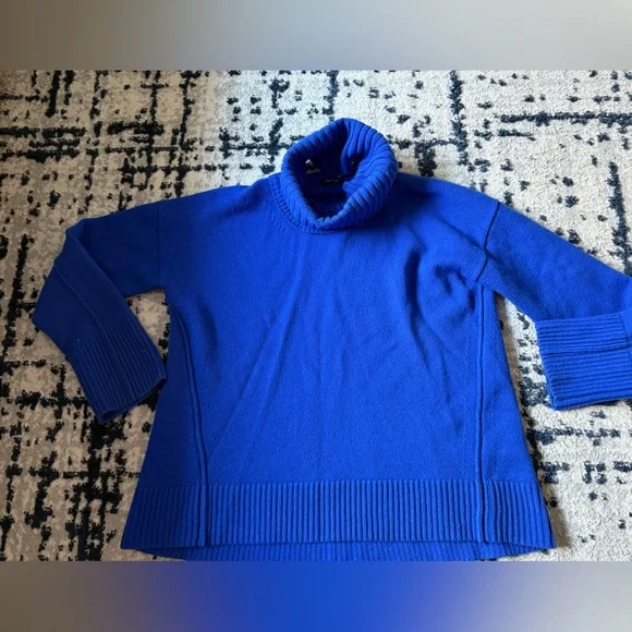 Me+Em Women's Merino Wool Cashmere Roll Neck Jumper Detachable  Blue Small - Picture 2 of 8
